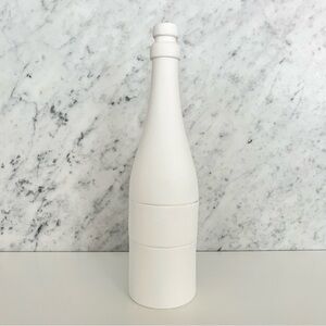 Handmade Ceramic Wine Bottle Sculpture White Modern Minimalist Sommelier Gift